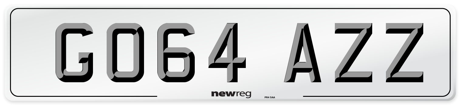 GO64 AZZ Number Plate from New Reg